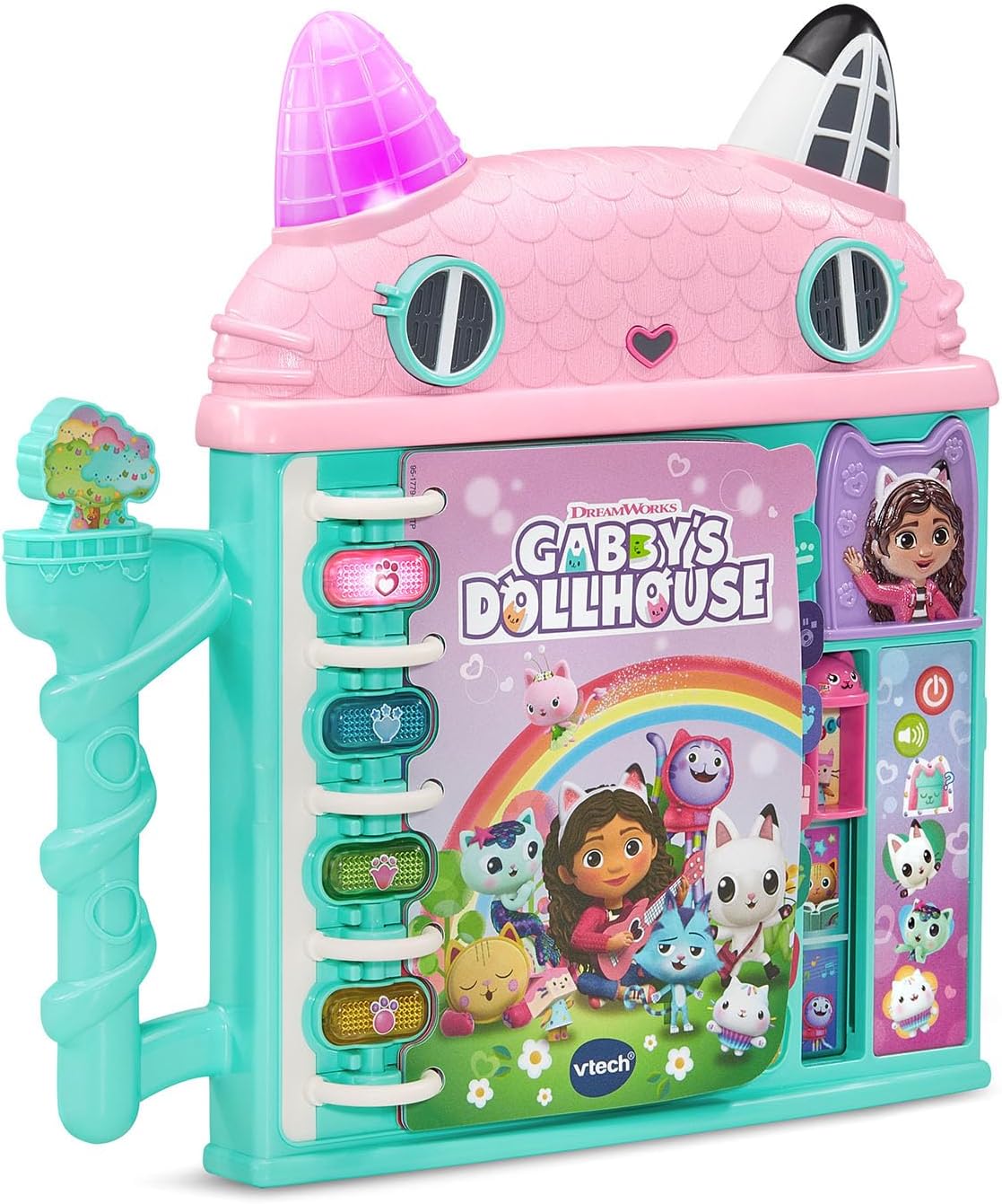 VTech Gabby's Dollhouse Cat-a-Vator Discovery Book | Interactive Learning Book with Stories, Music, Vocabulary & Lights for Kids 3+