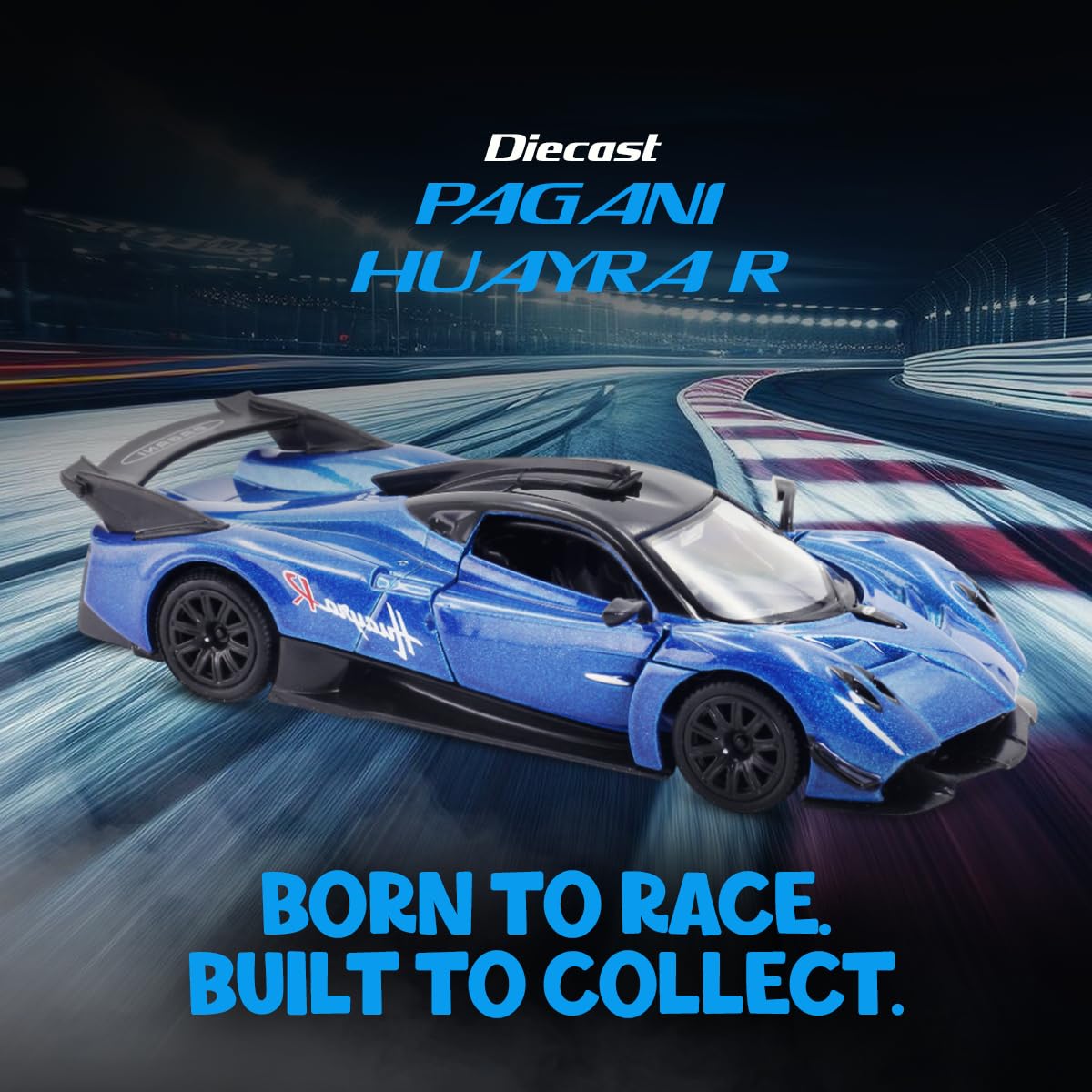 RMZ City Pagani Huayra R 1:36 Die-Cast Hypercar | Pull Back & Go | Openable Doors | Blue / Green Variants