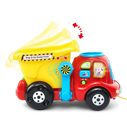 VTech Drop and Go Dump Truck | Interactive Learning Construction Truck with Lights, Sounds & Music | Yellow