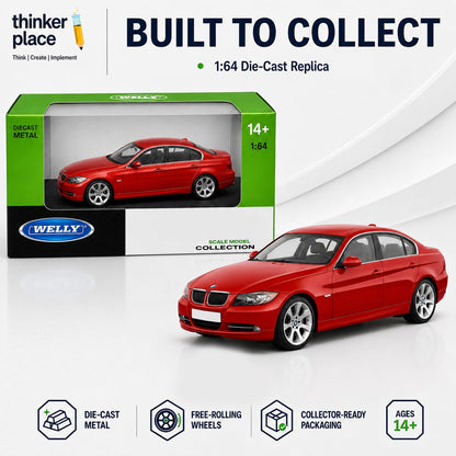 Welly 1:64 BMW 335i Red Die-Cast Metal Model Car