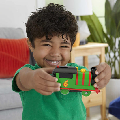 Fisher-Price Thomas & Friends Motorized Percy 6-in-1 Track Set | Battery Operated Train Toy with 42 Pieces & 6 Layouts | Preschool Toy for Kids 3+ Years-HHN26