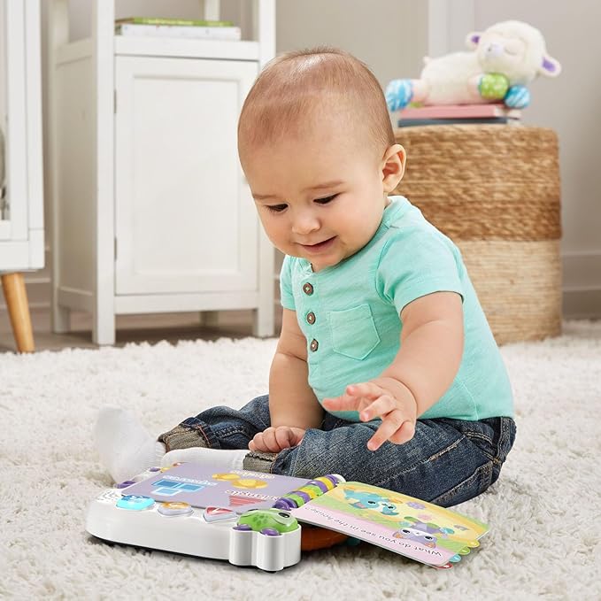 VTech Baby Peek & Turn Discovery Book | Interactive Learning Book with Lights, Sounds, Songs & Early Learning Activities