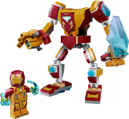 ( Damage box ) LEGO 76203! Marvel IronMan Mech Armor Building Kit; Collectible Mech and Mini-figure for IronMan Fans Aged 7+ (Multicolor) -130 Pieces