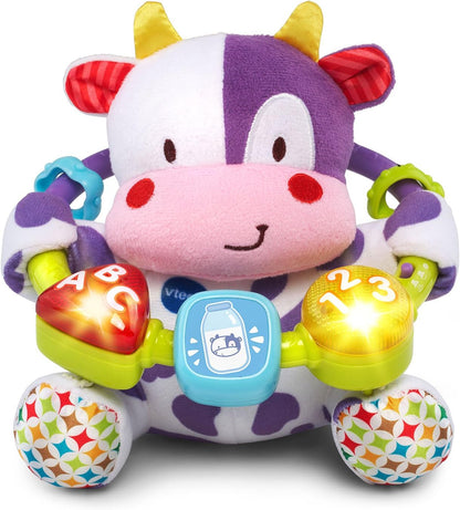 VTech Baby Lil' Critters Moosical Beads Interactive Musical Cow Toy with Lights, Sounds, Songs & Sensory Beads | Purple