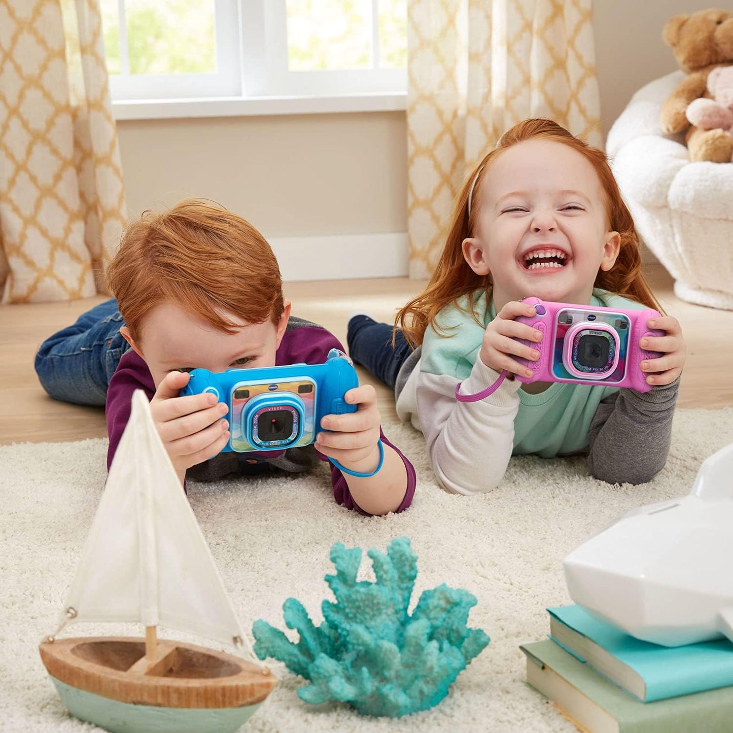 VTech KidiZoom Camera Pix Plus, Pink | Kids Digital Camera with 4X Digital Zoom, Selfie Mode, HD Photos & Videos, Voice Recorder, Games & Expandable Memory