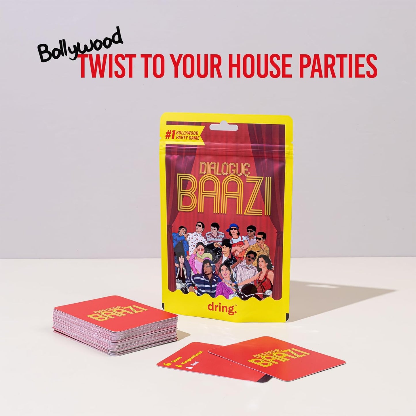 Dialogue Baazi Card Game : The Ultimate Bollywood Party Game | 100 Cards of Filmy Fun for Friends & Adults