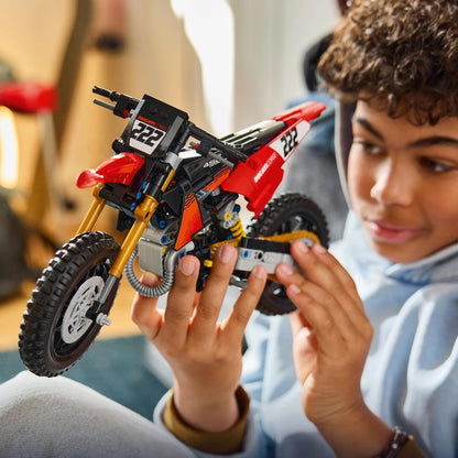 LEGO 42238 Technic Ducati Desmo450 MX Factory Motorcycle – 457-Piece Motocross Bike Building Set, Ages 10+