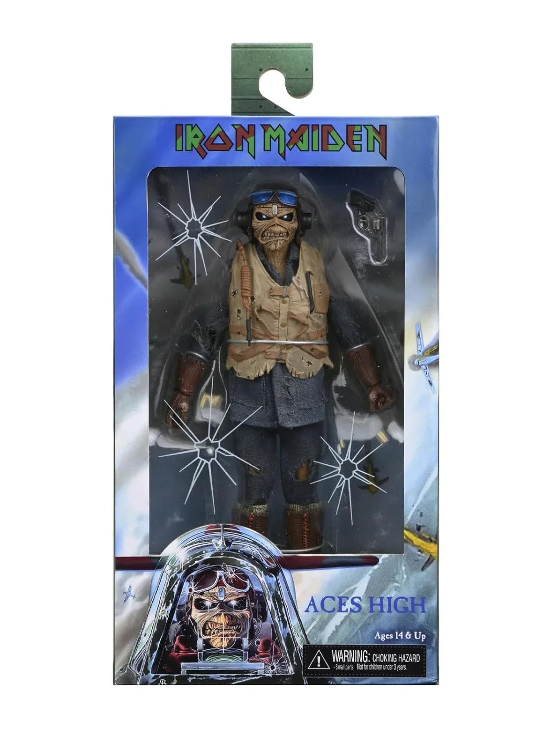 NECA Iron Maiden Aces High Eddie 8" Clothed Action Figure – Battle of Britain Edition - Jaiman Toys