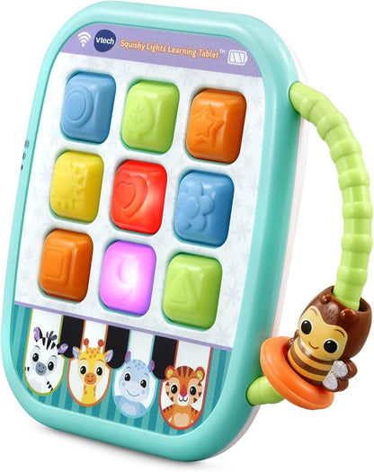 VTech Squishy Lights Learning Tablet | Interactive Light-Up Educational Toy with Music, Shapes, Colors & Sensory Buttons for Babies