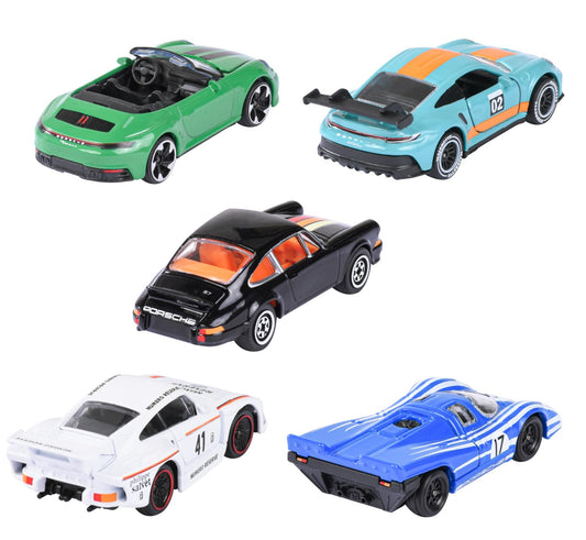 Majorette 1:64 Scale Porsche 5-Car Gift Pack | Die-Cast Collectible Sports & Racing Cars with Authentic Designs for Kids & Collectors