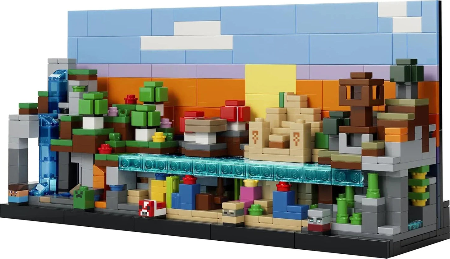 LEGO Minecraft 21589 Mini Biomes Toy - DIY Miniature Room Decor Kit - 3D Puzzle w/ 5 Microfigures - Gaming Gift for 12+ Year Old Boys, Girls & Teens