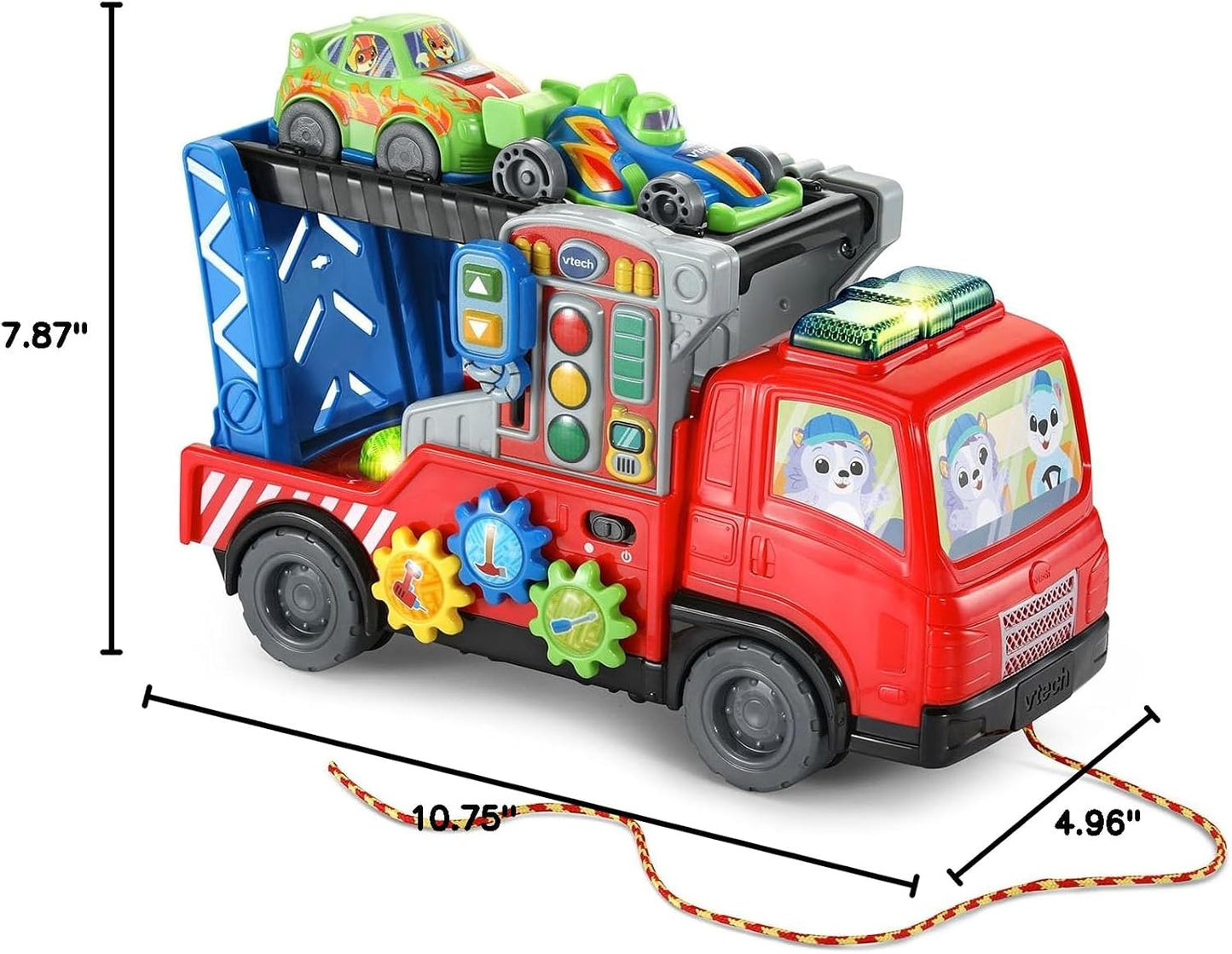 VTech 3-in-1 Fix and Haul Truck | Interactive Tow Truck, Car Carrier & Repair Playset with Lights, Sounds, Tool Activities and 2 Smart Cars
