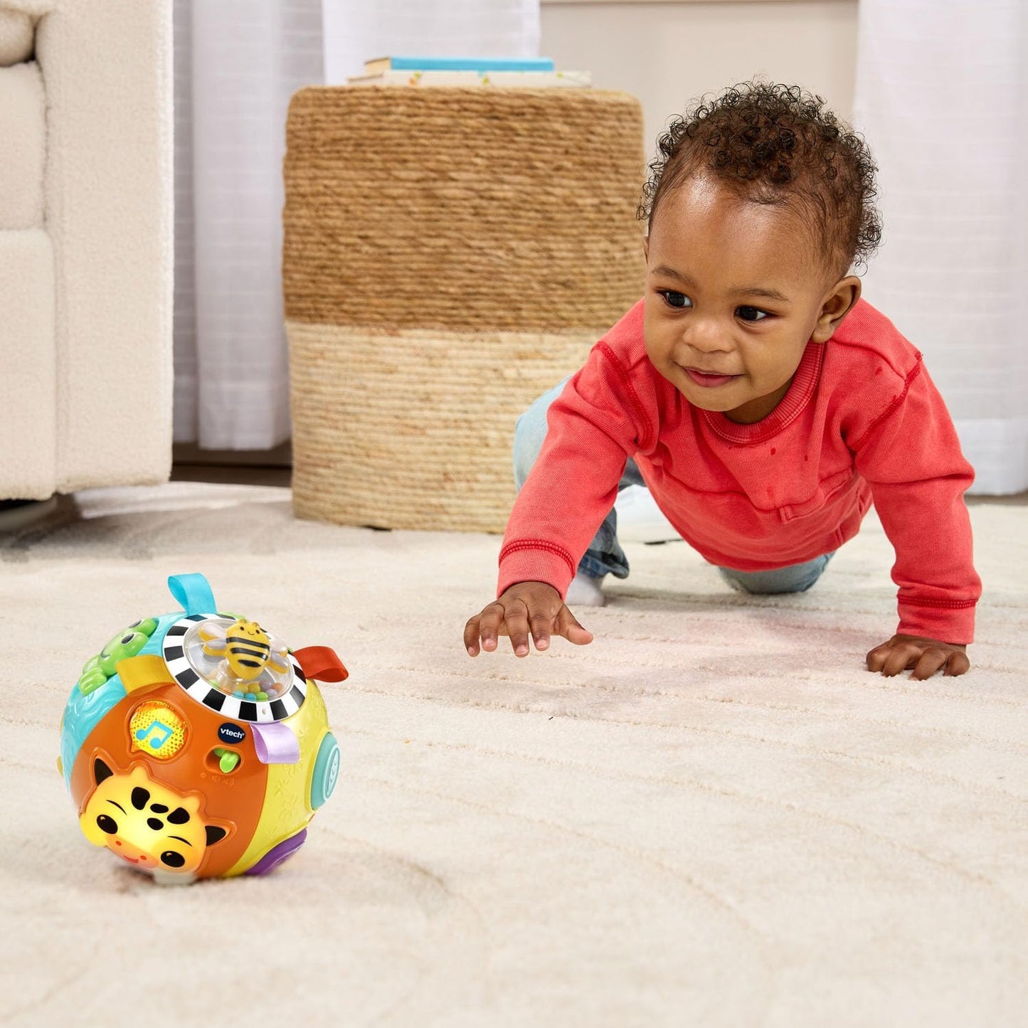 VTech Baby On-the-Moove Activity Ball Interactive Sensory Learning Toy for Babies & Toddlers | Orange