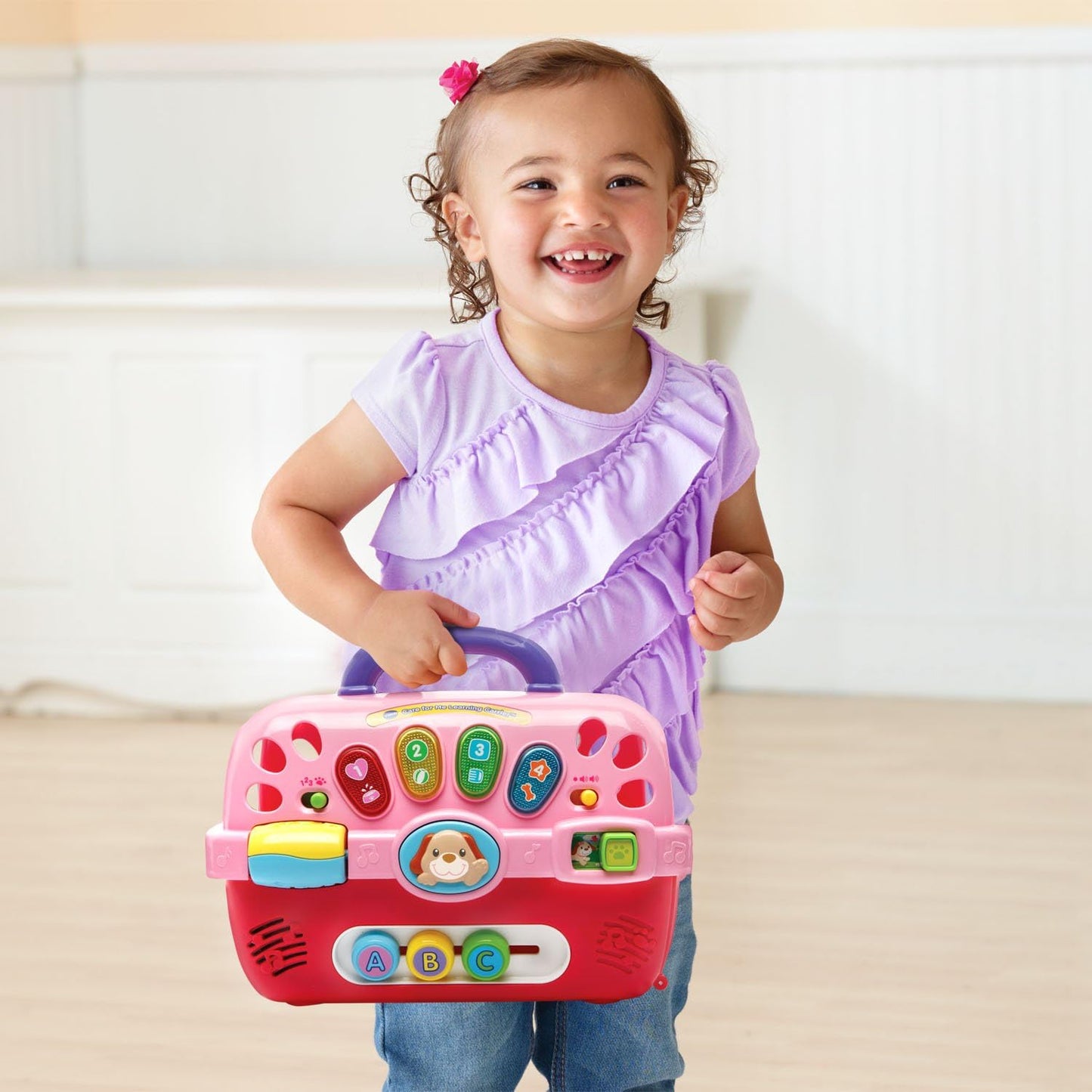 VTech Care for Me Learning Carrier Electronic Pet Carrier with Plush Puppy & Accessories – Interactive Educational Toy for Toddlers 9-36 Months