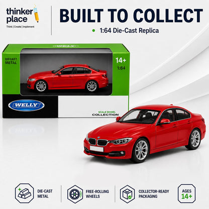 Welly 1:64 BMW 330i Red Die-Cast Metal Model Car
