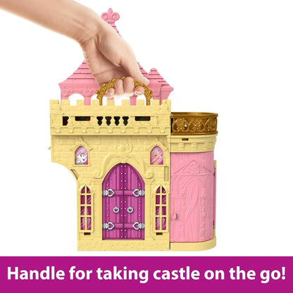 Mattel Disney Princess Toys, Belle Stackable Castle Doll House Playset with Small Doll and 9 Pieces, Inspired by The Disney Movie, Kids Travel Toys - Jaiman Toys