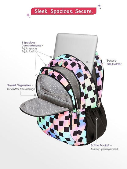 Genie Iridescence 17-Inch Casual Backpack – 27L | Stylish, Lightweight & Spacious - Jaiman Toys