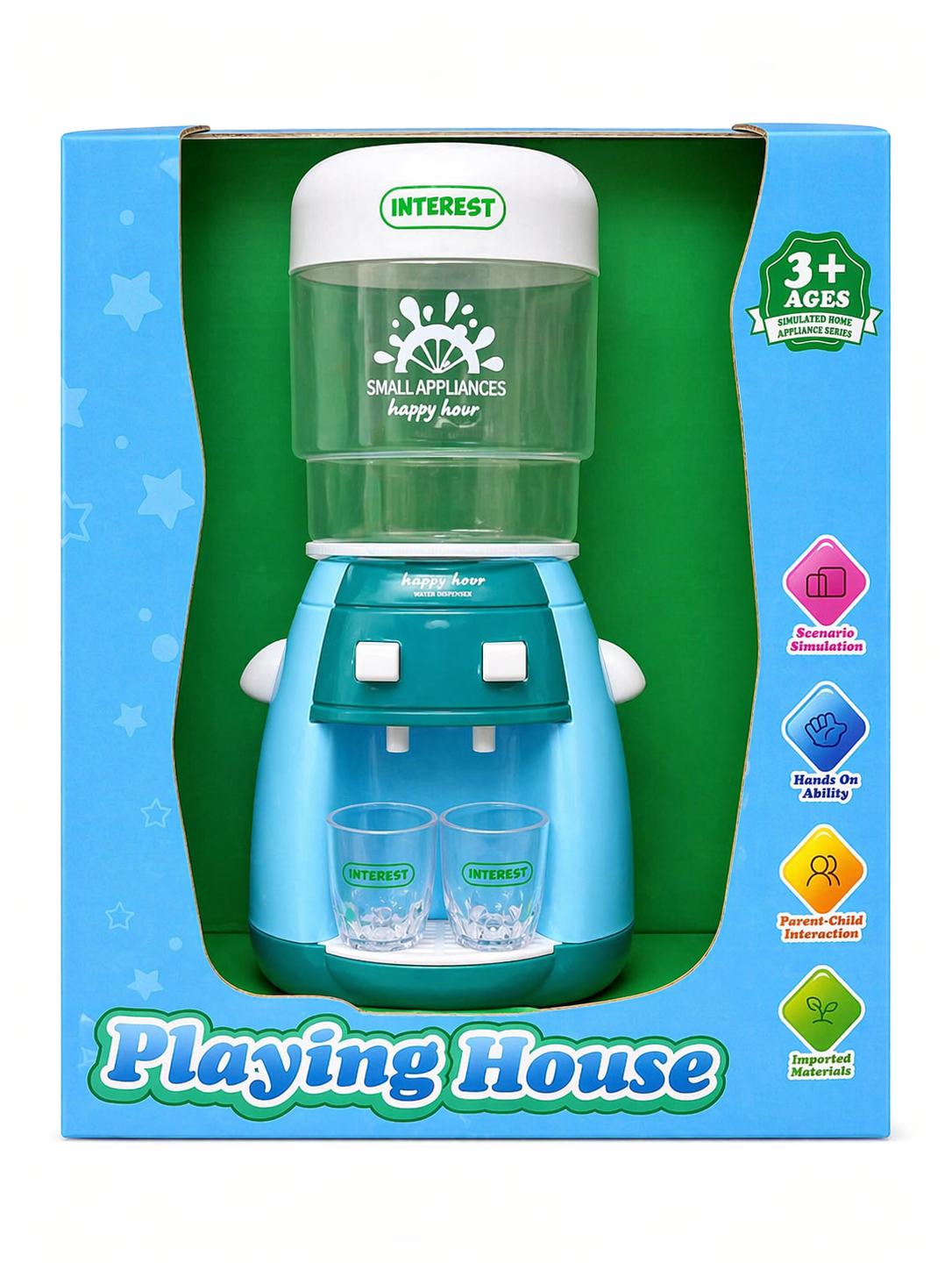 Kids Playing House Water Dispenser Toy with Cups – Pretend Kitchen Role Play Appliance Toy (3+ Years)