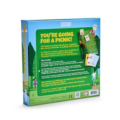 Binca Card Game - I Went for a Picnic, Fun Memory Game for Kids Ages 6 and Up, Cognitive & Concentration Building, Gifts for Boys & Girls, 2-4 Players - Jaiman Toys