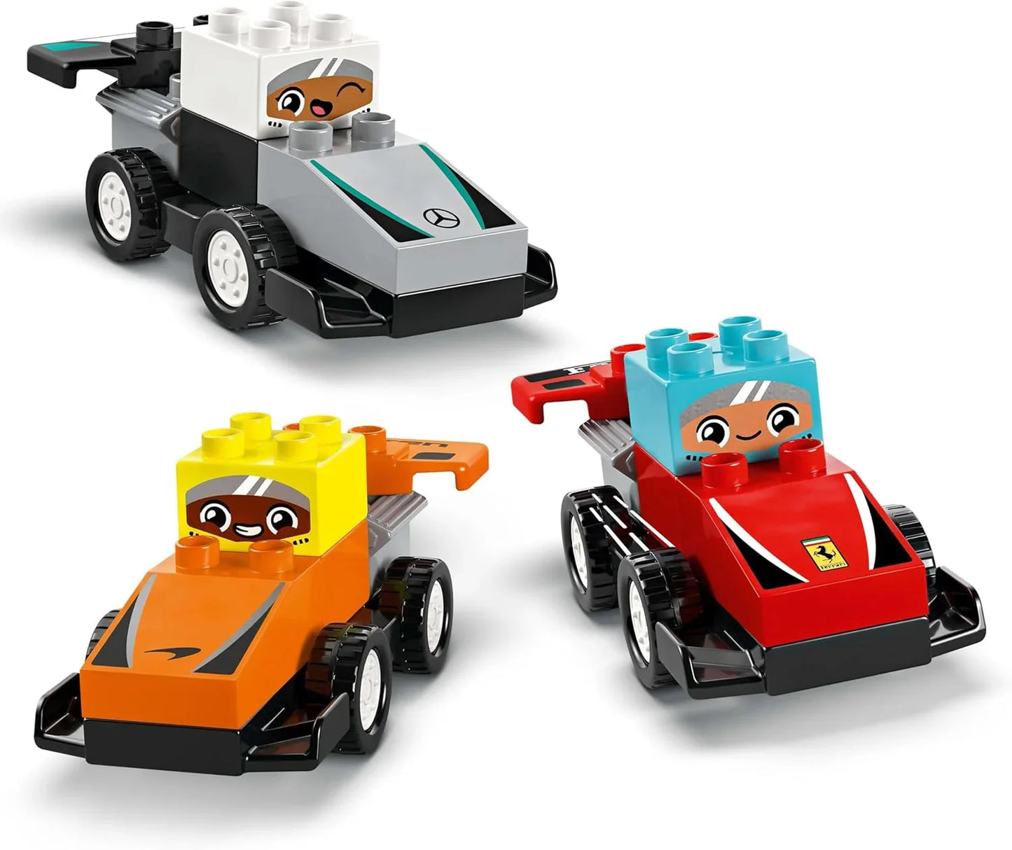 LEGO DUPLO 10445 Town F1 Team Race Cars & Drivers Building Toy for Imaginative Play, Formula One Birthday Gift for 2 Plus Year Old Toddlers, Boys & Girls, Helps Build Fine Motor Skills