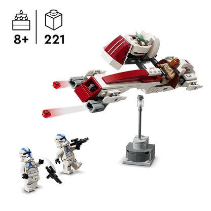 LEGO Star Wars 75378 BARC Speeder Escape Building Toy with Kelleran Beq, Grogu & Clone Troopers (221 Pieces)