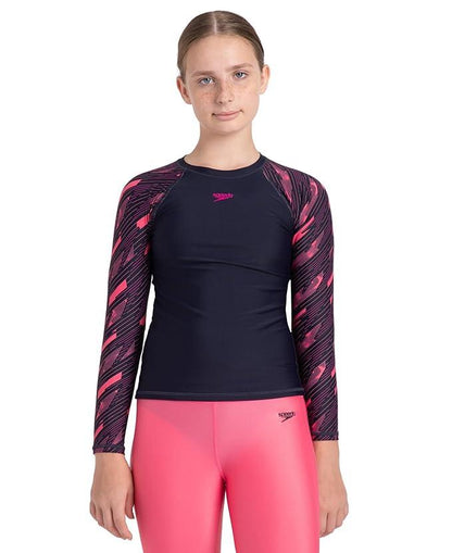 Speedo Girl's Endurance Hyperboom Long Sleeve Suntop – UPF 40+ & Chlorine Resistant Swimwear - Jaiman Toys
