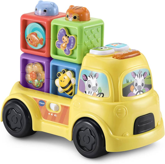 VTech Baby Beep and Go Blocks | Interactive Learning Truck with Stackable Activity Blocks, Lights, Sounds & Music