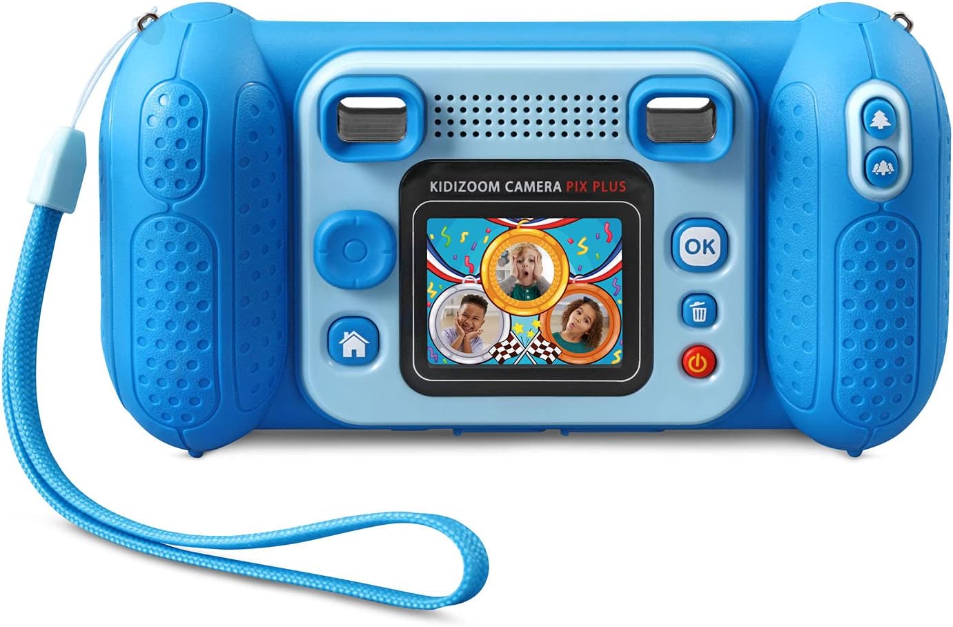 VTech KidiZoom Camera Pix Plus, Blue | Kids Digital Camera with 4X Digital Zoom, Selfie Mode, HD Photos & Videos, Voice Recorder, Games & Expandable Memory
