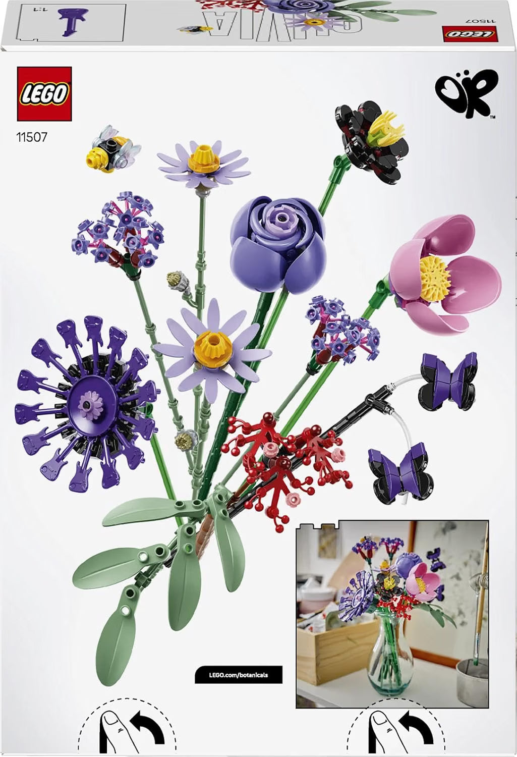 LEGO 11507 Botanicals Olivia Rodrigo’s Flower Bouquet – 11 Artificial Flowers, Music-Inspired Décor, 400 Pieces, Ages 9+