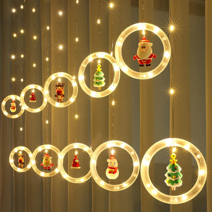 Christmas Window LED Curtain Lights 3m x 0.65m | Warm White Fairy String Lights with 8 Modes – Xmas Window & Indoor Décor