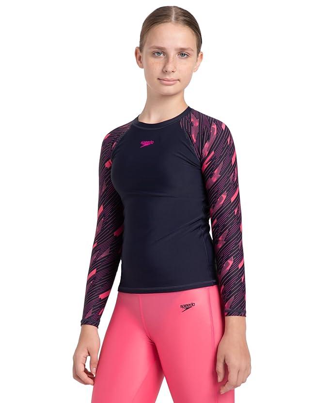Speedo Girl's Endurance Hyperboom Long Sleeve Suntop – UPF 40+ & Chlorine Resistant Swimwear - Jaiman Toys