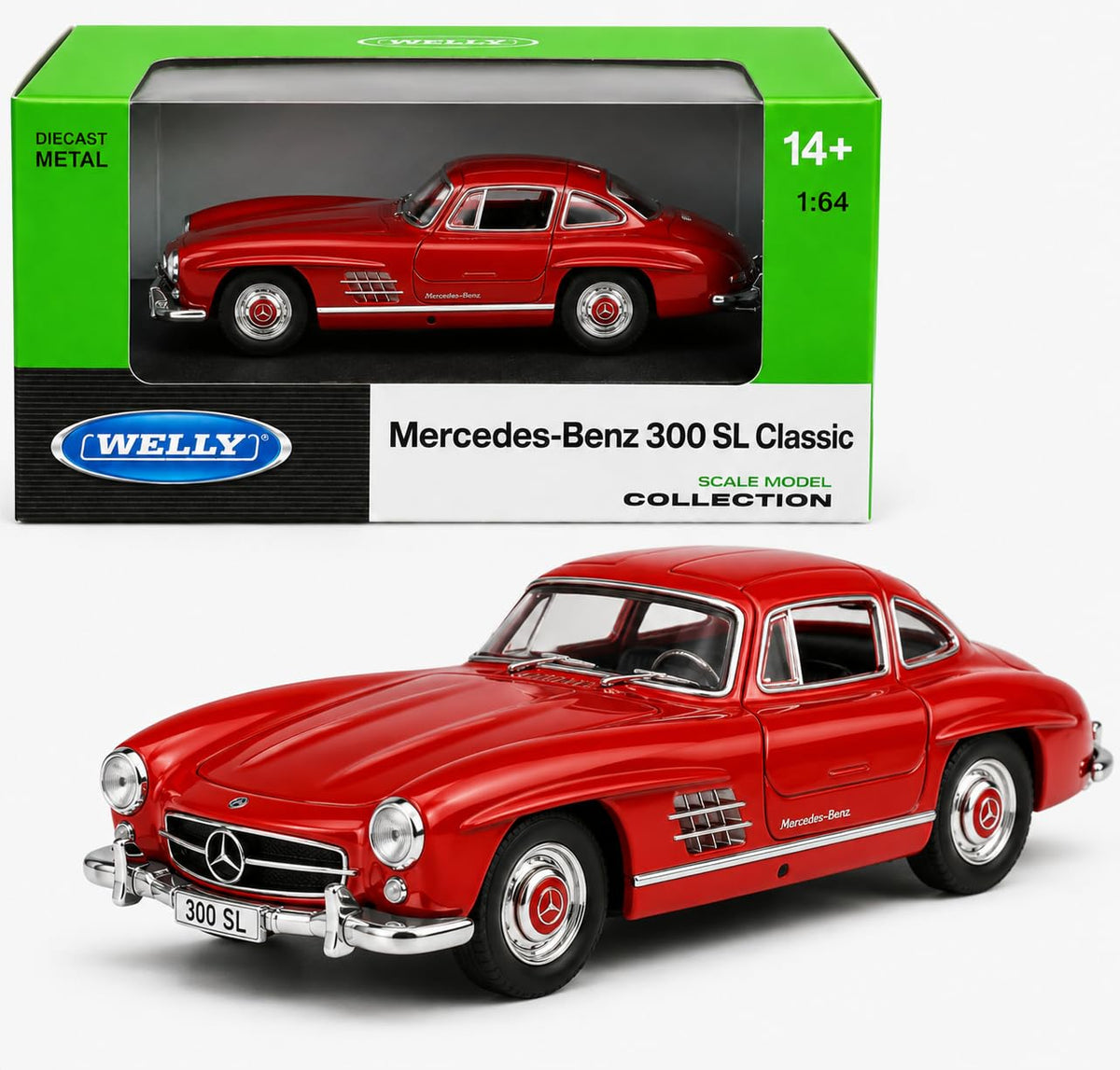 Welly 1:64 Mercedes-Benz 300 SL Red