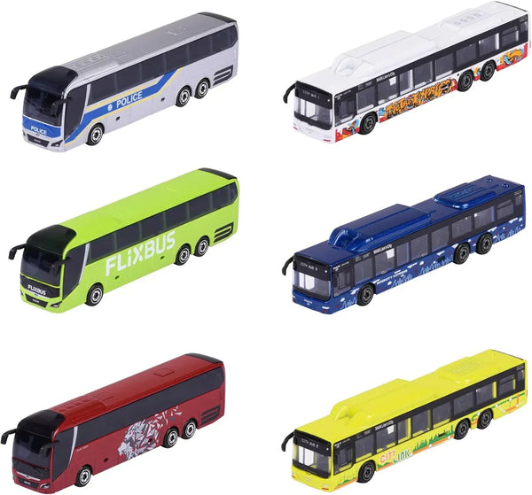 Majorette City Bus Toy – Single Pack Freewheel Bus with Metal Suspension (13 cm) - Jaiman Toys