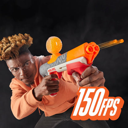 Nerf Pro Gelfire Quadrant Blaster with 5,000 Gel Rounds, 400-Round Hopper, 4-Round Slam Fire & Protective Eyewear, Up to 150 FPS – Ages 14+