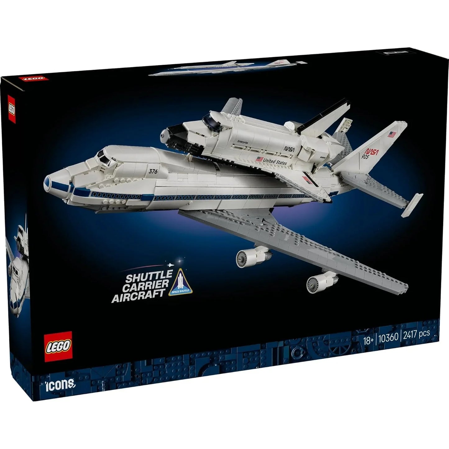 LEGO10360 Shuttle Carrier Aircraft  Iconic NASA Boeing747 & Space Shuttle Orbiter  2,417Piece Display Set