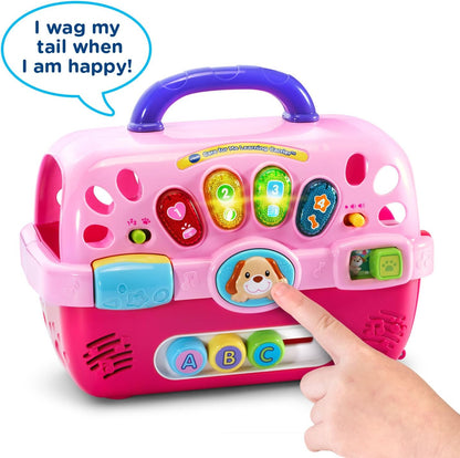 VTech Care for Me Learning Carrier Electronic Pet Carrier with Plush Puppy & Accessories – Interactive Educational Toy for Toddlers 9-36 Months