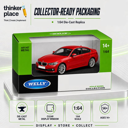 Welly 1:64 BMW 330i Red Die-Cast Metal Model Car