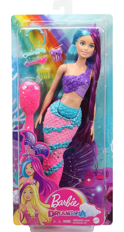 Barbie Dreamtopia Mermaid Doll 13-Inch | Two-Tone Fantasy Hair with Styling Accessories | Ages 3+
