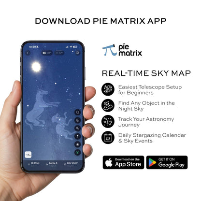 Pie Matrix Phoenix 60700 Astronomical land & Sky Refractor Telescope with 175x Ultra Zoom,Fully Coated Glass Optics, Alt-Az Mount,Professionals to Explore Moon,Saturn Rings, Planets & Deep Sky Objects