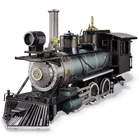 3D Metal Puzzle Mogul Steam Engine Locomotive Model – 282 Pieces – Level 3 Difficulty – Stainless Steel DIY Train Model Kit- Age16+