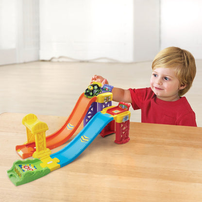 VTech Go! Go! Smart Wheels 3-in-1 Launch & Play Raceway | Interactive Car Track Playset with SmartPoint Race Car | Educational Toy for Ages 1–5