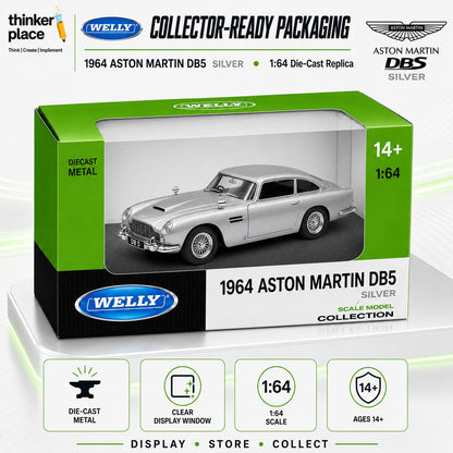 Welly 1:64 Aston Martin DB5 1964 Silver Die-Cast Metal Model Car