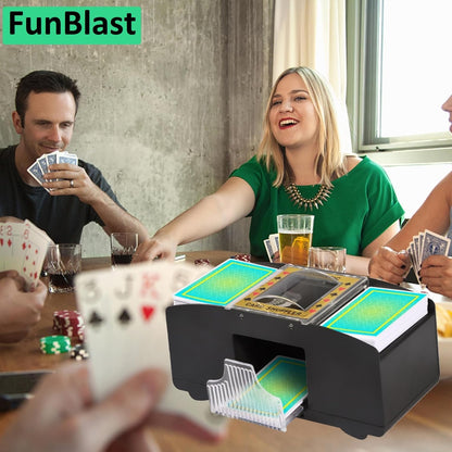 Automatic Card Shuffler Machine for 1–2 Decks | Battery Operated Electric Playing Card Shuffler | Portable Poker Card Shuffling Machine for Casino, Club, Family Games & Home Party