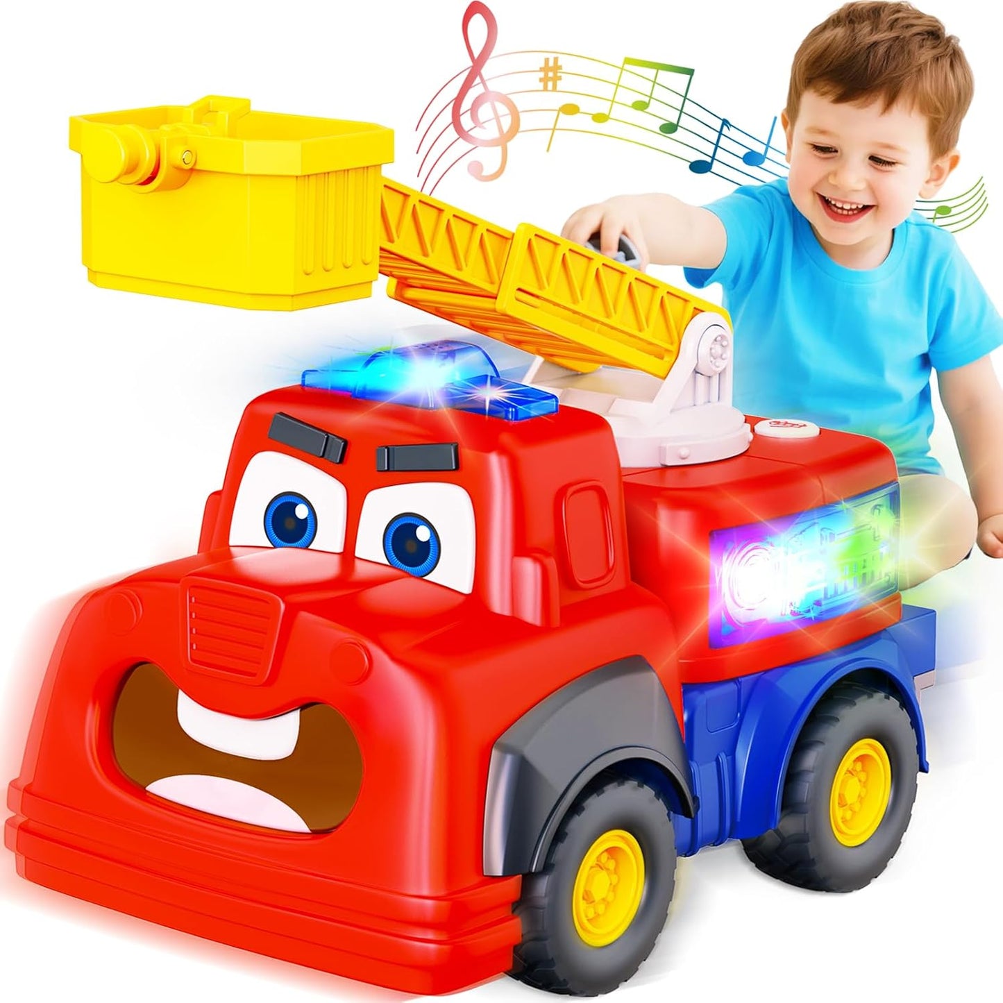 Five Star Learning Fun Interactive Talking Fire Truck Toy – Lights, Sounds & Moving Ladder (3+ Years)