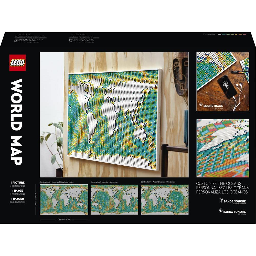 LEGO 31203 Art World Map  Building Kit (11,695 Pieces) | Customizable Wall Art & Home Décor Set for Adults