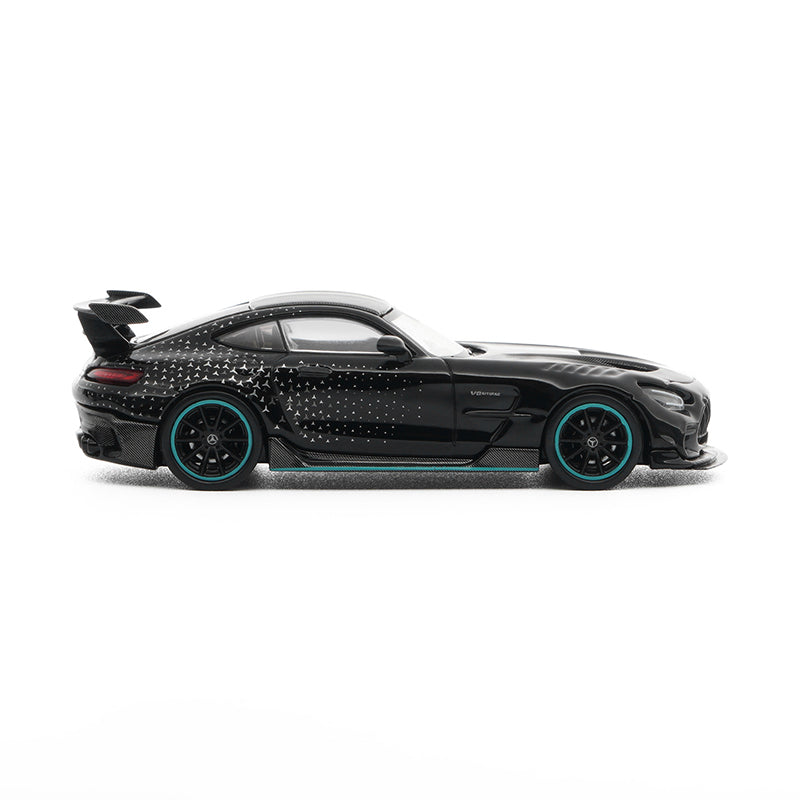 Happycar 1:64 Mercedes-AMG GT Black Series Die-Cast Model Car – Black with Turquoise Accents