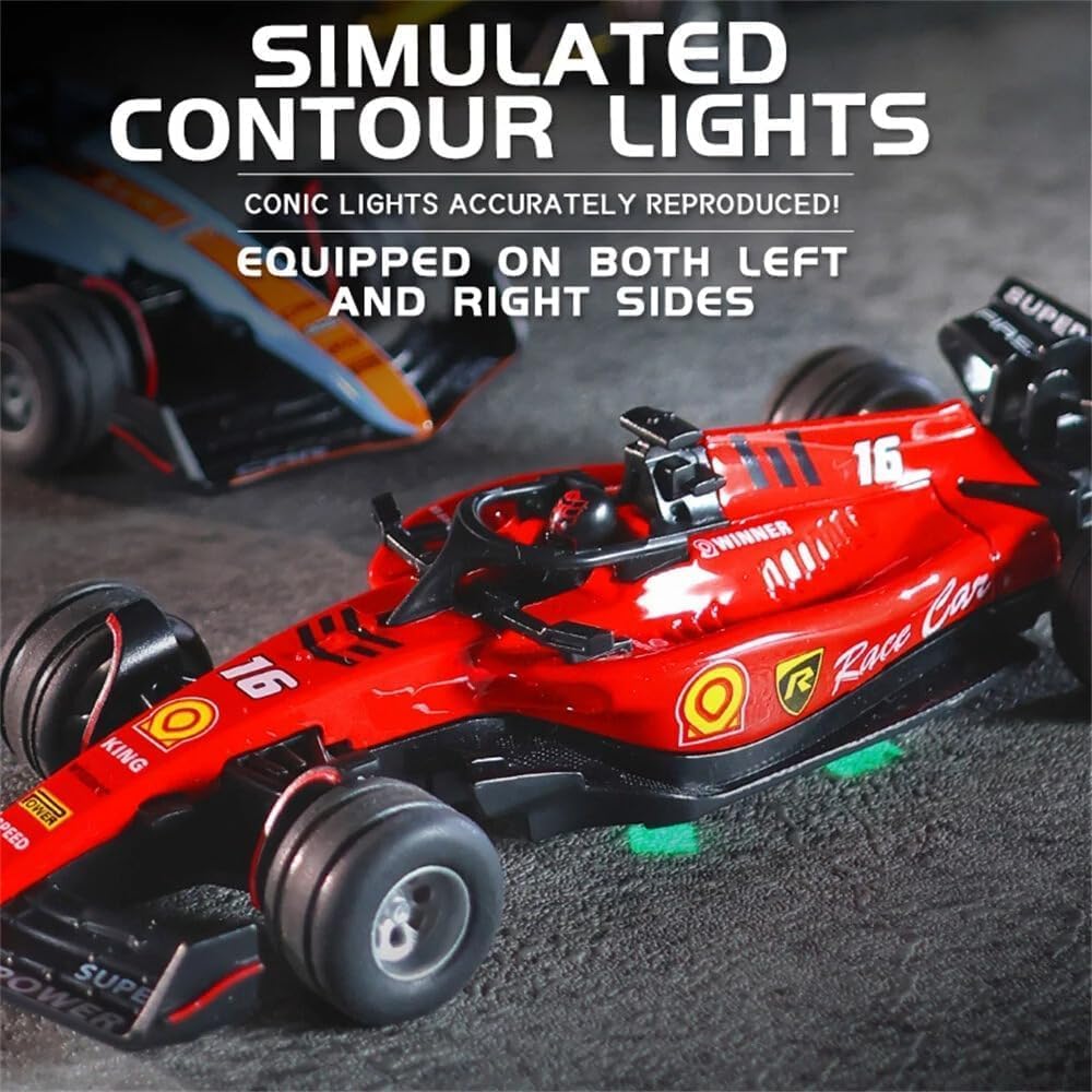 Trasped 1:64 Die-Cast Metal F1 Mini RC Racing Car with LED Lights – 2.4GHz Remote & App Control, USB Rechargeable Alloy Racing Car for Kids & Collectors (2 Variants)