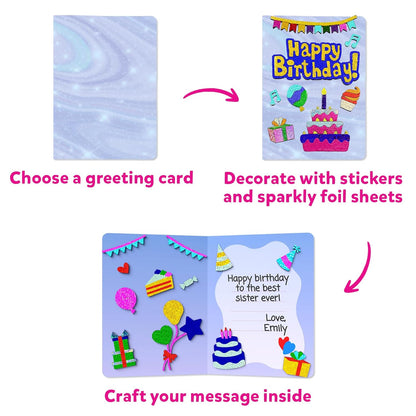 Skillmatics Art & Craft Activity-Foil Fun Card Making Set, No Mess Art for Kids, Craft Kits & Supplies, DIY Creative Activity, Gifts for Girls & Boys Ages 4, 5, 6, 7, 8, 9, Travel Toys