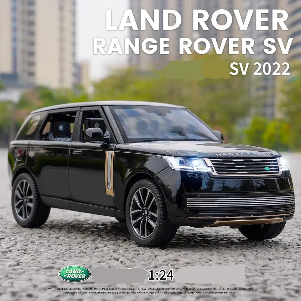 Joy Junction 1:24 Luxury Range Rover Diecast Model Car –  Land Rover Defender Die-Cast Model Car –  Alloy Metal Pull Back Toy Car with Openable Doors, Light & Sound