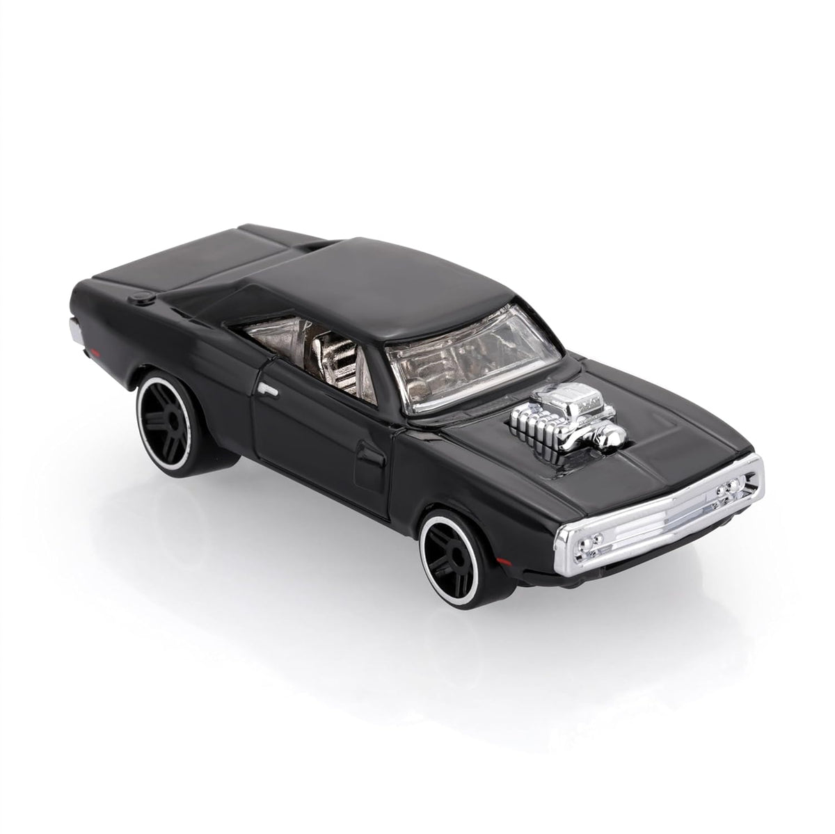 JAMS 1:64 Scale (Blister Pack) DC Jams Black Muscle Toy Car with Supercharger, Ages 3+